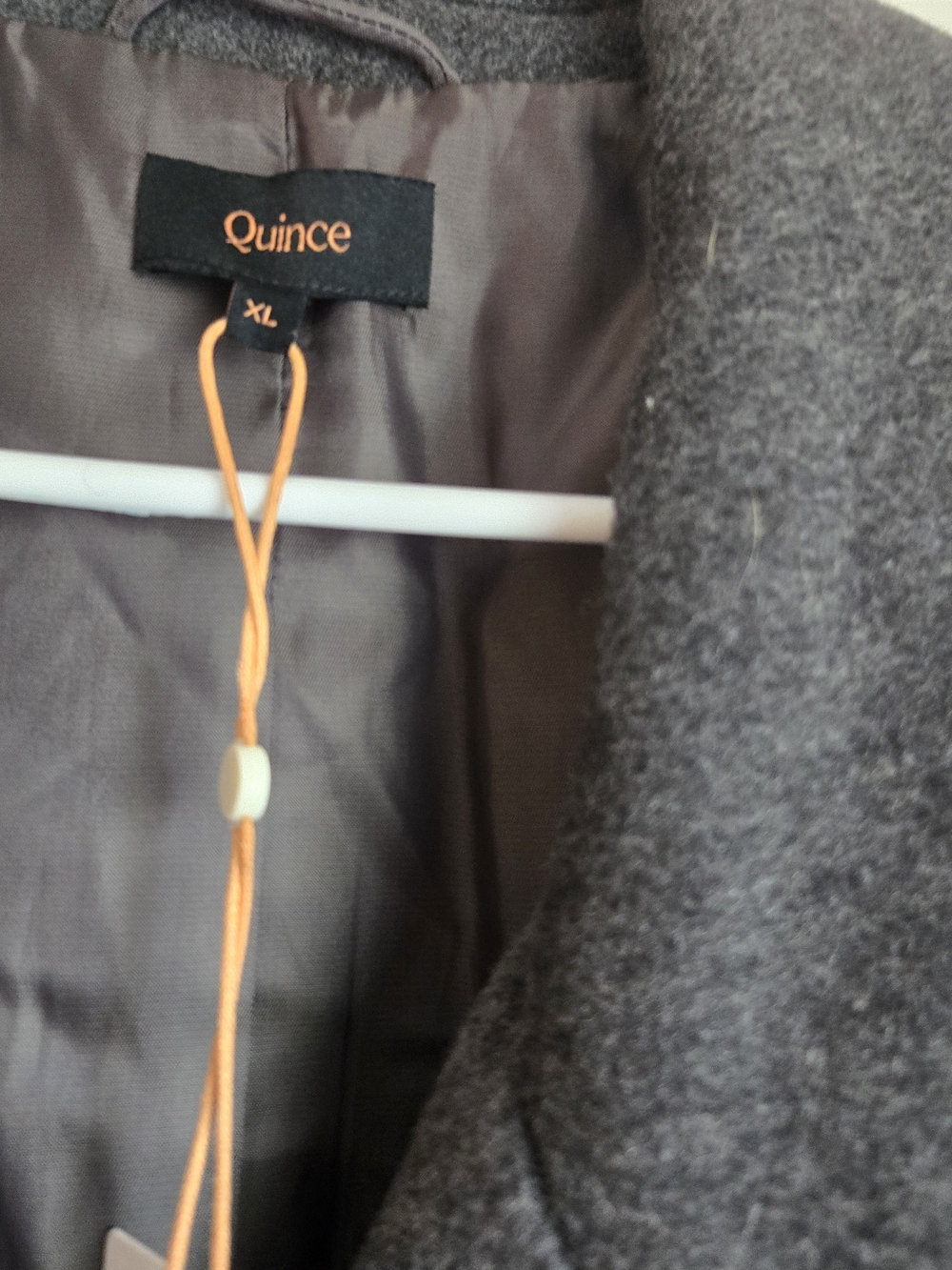 Quince Charcoal Gray Double-Breasted Wool Trench Coat - Picture 3 of 8